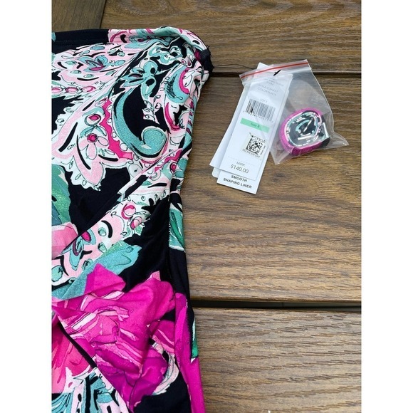 Carmen Marc Valvo: One Piece Botanico Rosa Knot Front Bandeau Size 8 - Picture 8 of 14